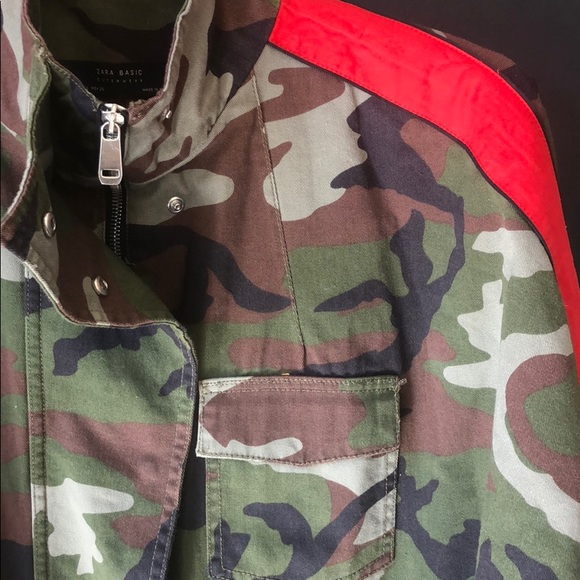 Zara camo shirt jacket with contrasting side bands - Picture 5 of 7